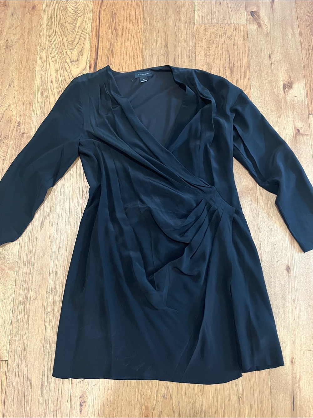 Elegant Black Wrap-Style Women’s Dress